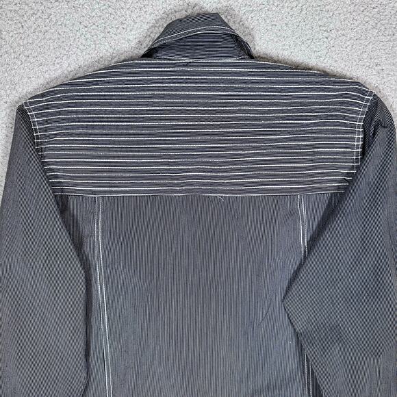 Affliction Button Down Long Sleeve Mens Large Grunge Streetwear Embroidered Gray - Picture 8 of 11